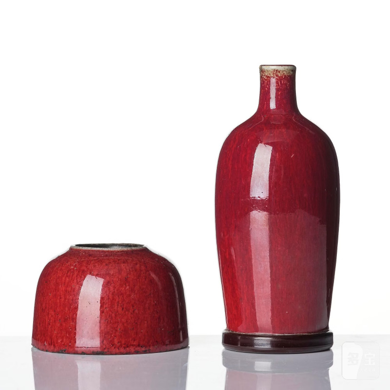 A flambé glazed vase and brush-washer, - 图2